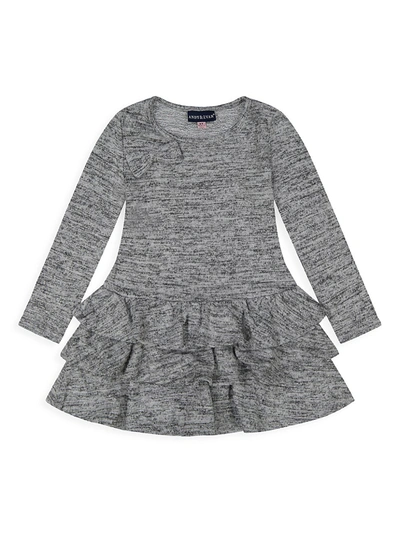 Andy & Evan Kids' Little Girl's Long-sleeve Ruffle A-line Dress In Grey