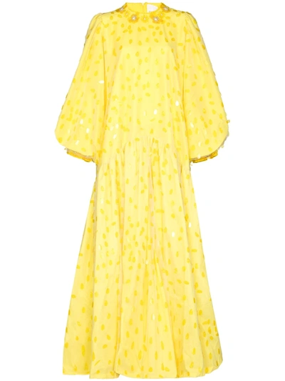 Ashish Sequin-embellished Long Gown In Yellow