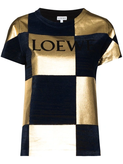 Loewe Black Checkerboard Logo Cotton T-shirt