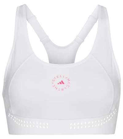 Adidas By Stella Mccartney Truepurpose Medium-impact Perforated Sports Bra In White