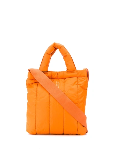 Kenzo Logo Print Padded Tote Bag In Orange