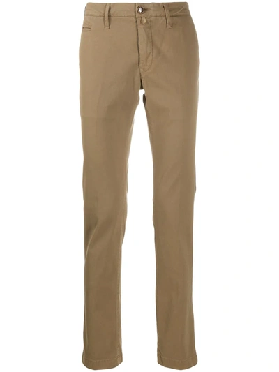 Jacob Cohen Twill Slim-fit Trousers In Brown