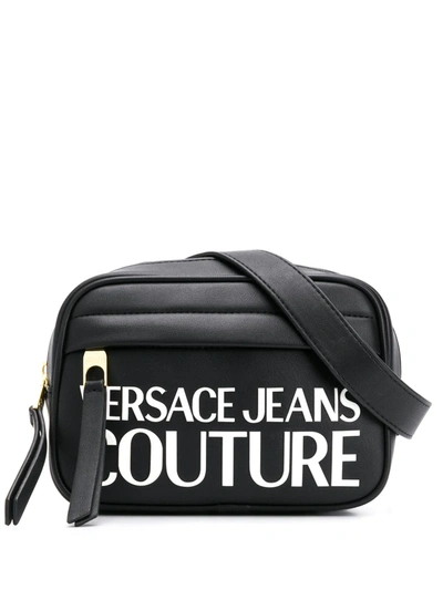 Versace Jeans Couture Logo Print Belt Bag In Black