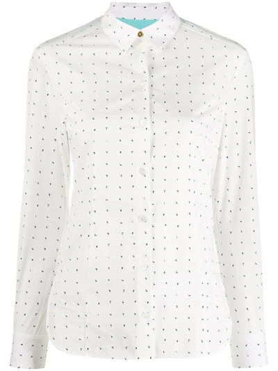 Paul Smith All-over Number Print Shirt In White