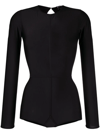 Ann Demeulemeester Open Back Cotton Bodysuit In Black
