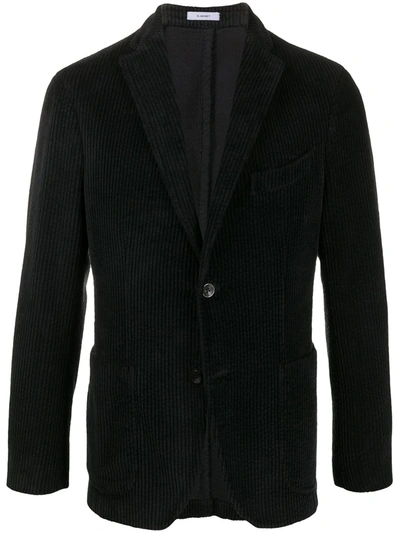 Boglioli Single-breasted Corduroy Jacket In Black