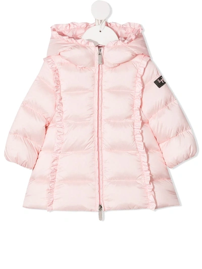 Il Gufo Babies' Padded Zip-up Down Jacket In Pink
