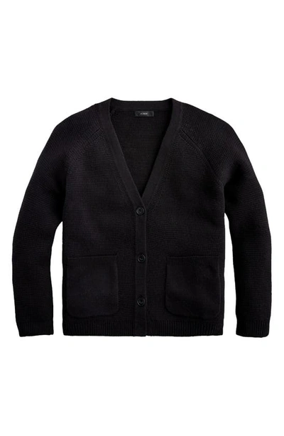 Jcrew V-neck Cardigan Sweater In Black