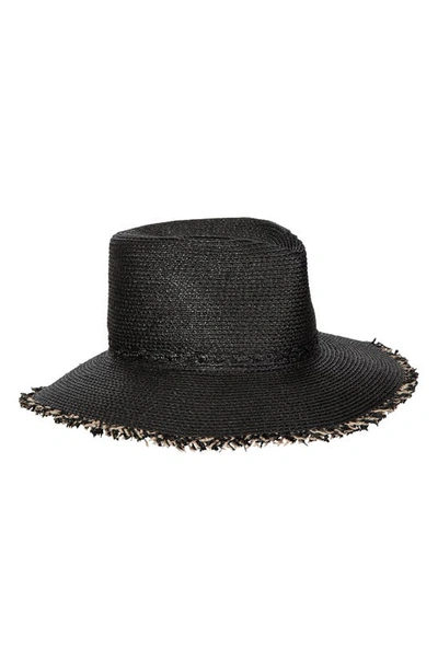 Eric Javits Mykonos Squishee® Packable Fedora Sun Hat In Black Mix