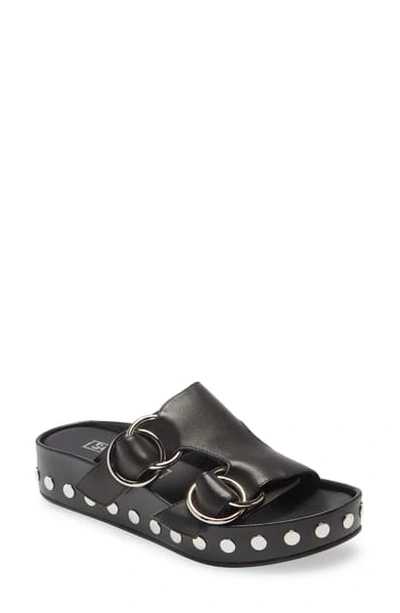 Sol Sana Lucinda Studded Platform Sandal In Black Leather
