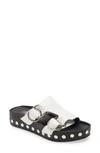 Sol Sana Lucinda Studded Platform Sandal In White Leather