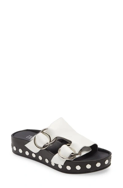 Sol Sana Lucinda Studded Platform Sandal In White Leather