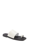 Sol Sana Toe Loop Slide Sandal In White Leather