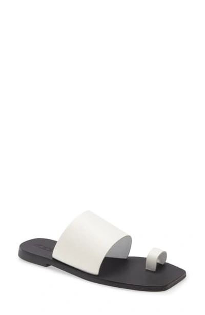 Sol Sana Toe Loop Slide Sandal In White Leather