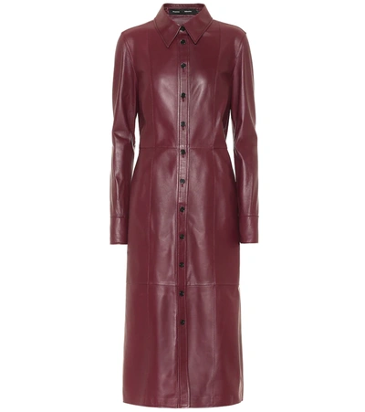 Proenza Schouler Lightweight Leather Long Sleeve Midi Dress In Red |  ModeSens