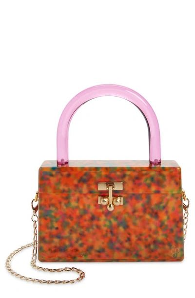 Edie Parker Miss Mini Acrylic Box Bag In Party Tortoise