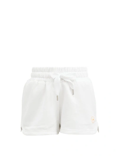 Adidas By Stella Mccartney Elasticated-waist Cotton-blend Shorts In White