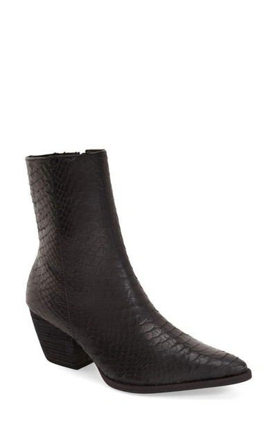 Matisse Caty Western Pointed Toe Bootie In Black Snake