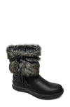 Minnetonka Everett Water Resistant Faux Fur Boot In Black/faux Fur