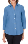 Foxcroft Paityn Non-iron Cotton Shirt In Mountain Blue