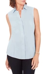 Foxcroft Taylor Non-iron Sleeveless Shirt In Serene Blue
