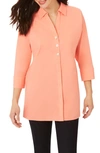 Foxcroft Pamela Stretch Button-up Tunic In Marmalade
