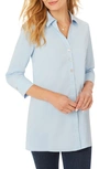 Foxcroft Pamela Stretch Button-up Tunic In Serene Blue