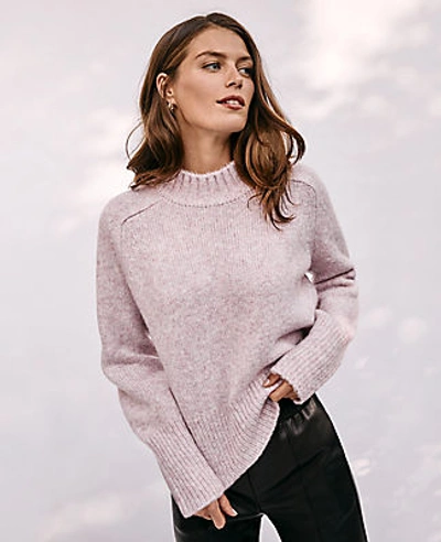 Ann Taylor Mock Neck Sweater In Pink Multi