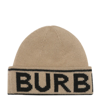Burberry Logo Knit Cashmere Beanie Hat In Beige