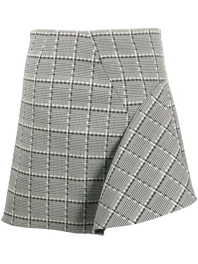 Versace Prince Of Wales Check Mini Skirt In Neutrals