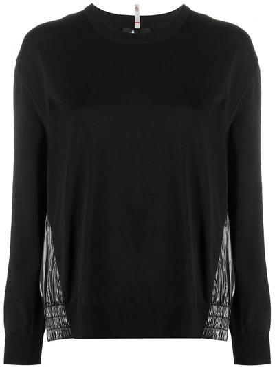 Moncler Vinyl-style Panelled Sweatshirt In Black