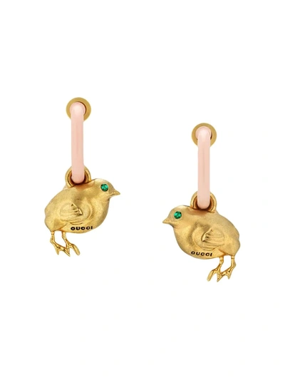 Gucci Chick Charm Clip-on Hoop Earrings In Pink