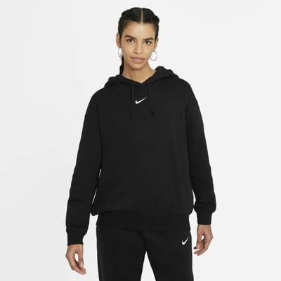 Nike Sportswear Swoosh Women's Fleece Hoodie In Black/white