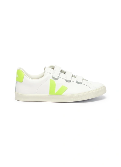 Veja '3-lock' Triple Velcro Strap Leather Sneakers In White | ModeSens