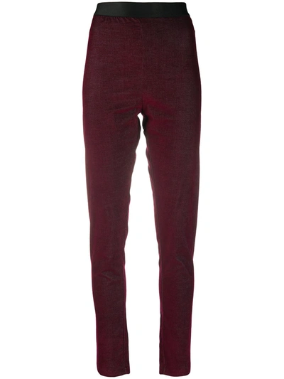 Ann Demeulemeester Skinny Fit Trousers In Red