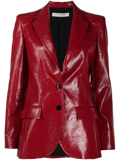 Philosophy Di Lorenzo Serafini Leather Look Blazer In Red