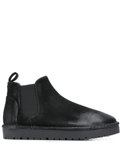Marsèll Flat Leather Ankle Boots In Black