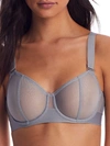 Dkny Sheers Strapless Mesh Bra Dk4939 In Aluminum Lurex