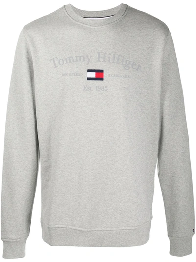 Tommy Hilfiger Embroidered Logo Sweatshirt In Grey