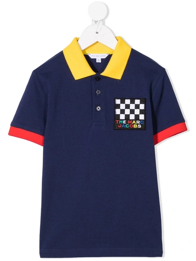 The Marc Jacobs Kids' Branded Polo Shirt In Blue