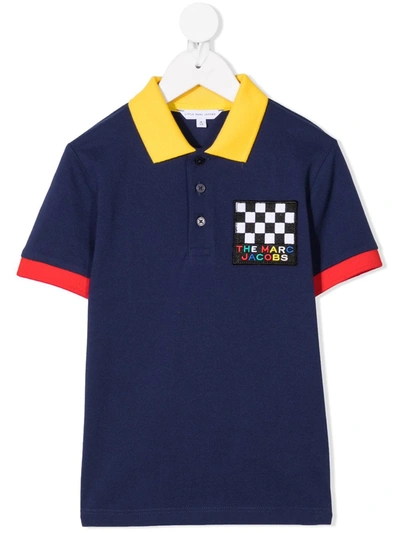 Marc Jacobs Kids' Branded Polo Shirt In Blue