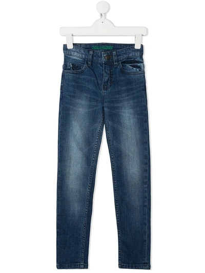 Zadig & Voltaire Kids' Light-wash Straight Leg Jeans In Blue
