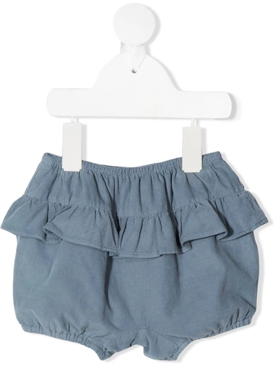 Knot Babies' Haruka Ruffled Bloomer Shorts In Blue