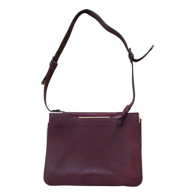 Pre-owned Lanvin Leather Handbag In Burgundy