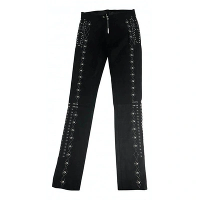 Pre-owned Philipp Plein Straight Trousers In Black