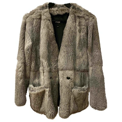 Pre-owned Maje Grey Rabbit Coat