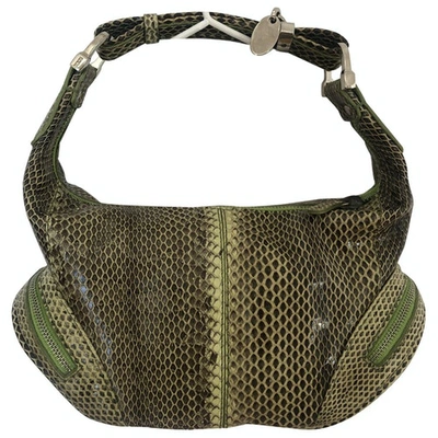Pre-owned Tod's Green Python Handbag