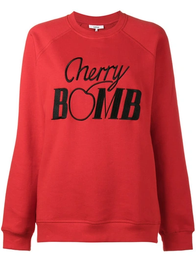 Ganni Sweatshirt With Cherry Bomb Embroidery | ModeSens