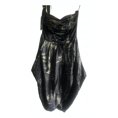 Pre-owned Mcq By Alexander Mcqueen Silk Mini Dress In Black
