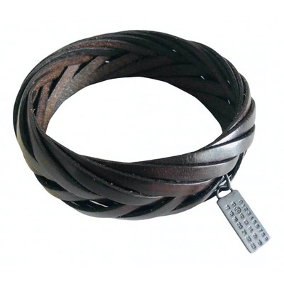 Pre-owned Maison Margiela Leather Bracelet In Brown